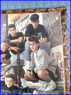 Vintage New Kids On The Block Concert Poster On Wood Resin Frame 90s Original
