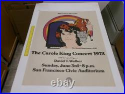 Vintage Original Carole King Concert Poster-The Carole King Concert 1973-28x22