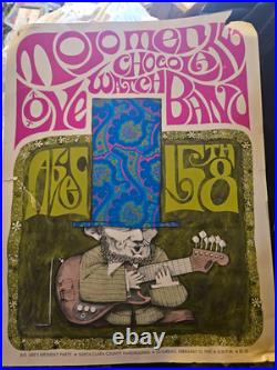 Vintage Original Concert Poster 1967 San Jose Mojo Men Chocolat E Watch