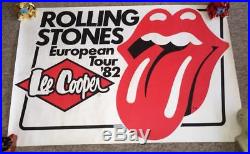 Vintage Original Lee Cooper Concert Poster Rolling Stones 1982 European Tour