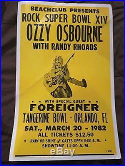 Vintage Original Ozzy Osbourne with Randy Rhoads Concert Tour Poster March 20 1982