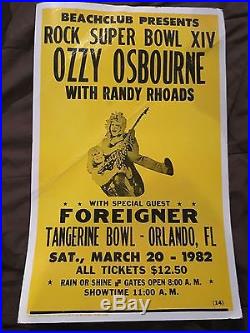 Vintage Original Ozzy Osbourne with Randy Rhoads Concert Tour Poster March 20 1982 Vintage Original Ozzy Osbourne with Randy Rhoads Concert Tour Poster March 20 1982