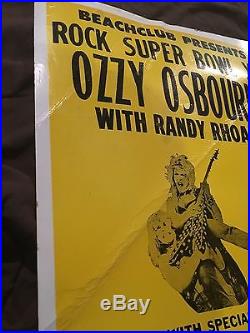 Vintage Original Ozzy Osbourne with Randy Rhoads Concert Tour Poster March 20 1982