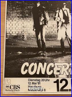 Vintage Original The Clash Poster Concert'81 Hamburg, Germany