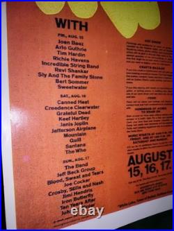 Vintage Original Woodstock Concert Poster