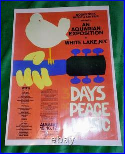 Vintage Original Woodstock Concert Poster