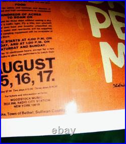 Vintage Original Woodstock Concert Poster