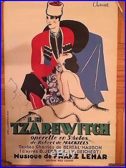 Vintage Russian/French Concert Poster LE TZAREWITCH by Artist Chancel 1925