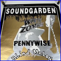 Vintage SOUNDGARDEN 1995 Stockholm Concert Tour Poster White Zombie Blind Melon