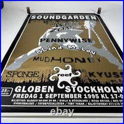 Vintage SOUNDGARDEN 1995 Stockholm Concert Tour Poster White Zombie Blind Melon
