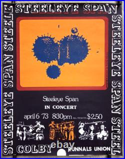 Vintage Steeleye Span Concert Poster Silkscreen 1973 British Elec Folk-Rock READ