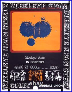 Vintage Steeleye Span Concert Poster Silkscreen 1973 British Elec Folk-Rock READ
