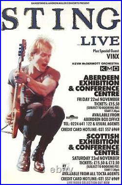 Vintage Sting Concert Live Scotland Guest Vinx Giant Subway Poster 40 x 60