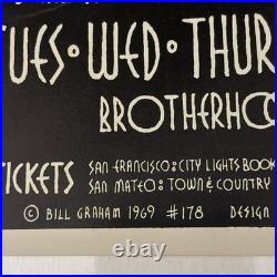Vintage THE WHO BG 178 FILLMORE Concert Poster 1969 DAVID SINGER BILL GRAHAM