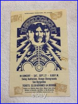 Vintage Three Dog Night Concert Poster Handbill Swing Aud. San Bernardino