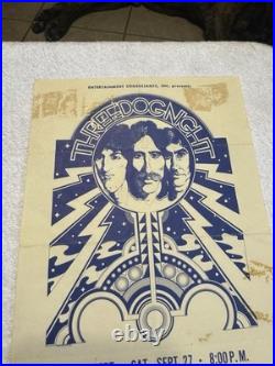 Vintage Three Dog Night Concert Poster Handbill Swing Aud. San Bernardino