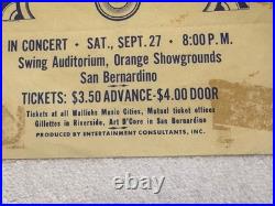 Vintage Three Dog Night Concert Poster Handbill Swing Aud. San Bernardino