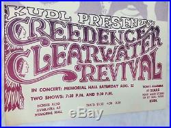 Vtg Creedence Clearwater Revival CCR 1972 Concert Poster Kansas City Original