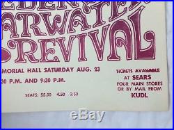 Vtg Creedence Clearwater Revival CCR 1972 Concert Poster Kansas City Original