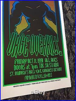 Vtg Original 1991 Nirvana Show Poster Concert Detroit MI Grunge Rock