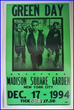 Vtg Original 90s Green Day Dookie Gig Concert Promo Poster Billie Joe Mike Dirnt
