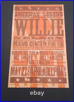 WILLIE NELSON #/40 PHILADELPHIA Hatch Show Print 2011 MANN CENTER Concert Poster