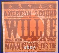 WILLIE NELSON #/40 PHILADELPHIA Hatch Show Print 2011 MANN CENTER Concert Poster