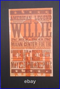 WILLIE NELSON #/40 PHILADELPHIA Hatch Show Print 2011 MANN CENTER Concert Poster