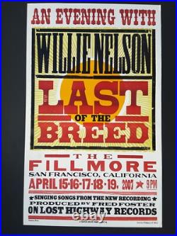 WILLIE NELSON Hatch Show Print THE FILLMORE SAN FRANCISCO 2007 LE Concert Poster