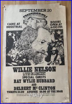 WILLIE NELSON & Ray Wylie Hubbard 1977 Concert Poster Sportatorium Dallas TX