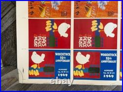 WOODSTOCK 1994 Vintage Poster Uncut Sheet Concert Postcard Set Proof 25x38
