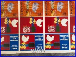 WOODSTOCK 1994 Vintage Poster Uncut Sheet Concert Postcard Set Proof 25x38