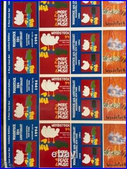 WOODSTOCK 1994 Vintage Poster Uncut Sheet Concert Postcard Set Proof 25x38
