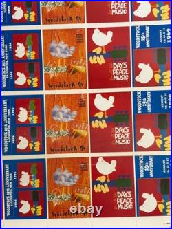 WOODSTOCK 1994 Vintage Poster Uncut Sheet Concert Postcard Set Proof 25x38