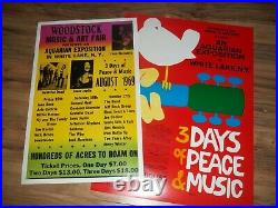 WOODSTOCK POSTER Music & Art Fair Concert Skolnk Original 2 Posters