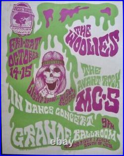 WOOLIES MC5 GRANDE BALLROOM 1968 concert poster RGP 2 GARY GRIMSHAW