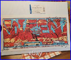 Ween Red Rocks Amphitheater 2017 Concert Poster Ticket Stub Signed Autograph