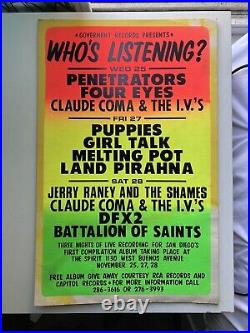 Who's Listening Original Concert Poster Penetrators Boxing Style San Diego Punk