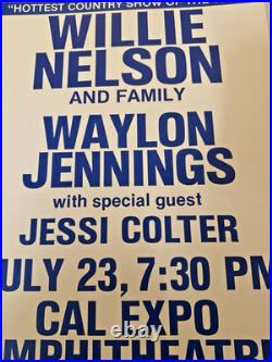 Willie Nelson Concert Poster July 1986 Waylon Jennings Colter-Original