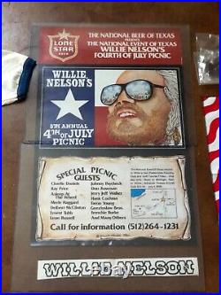 Willie Nelson July 4 Concert Poster 1980 Tee Shirtscarf-braided Hair & Sticker