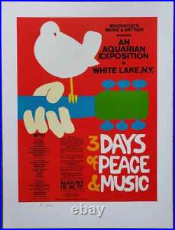 Woodstock Concert Poster 1969 Authorized 25th Anniversary Printing