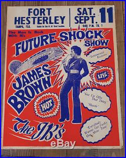 Wow! Original JAMES BROWN letterpress 70s Concert Poster Stunning
