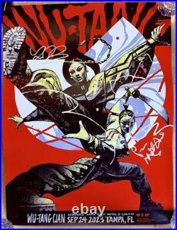 Wu Tang Clan Signed 2023 Tampa Concert Poster Autographed Hard Rock Florida
