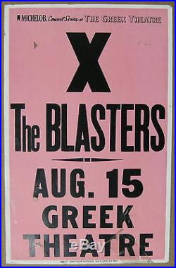 X Greek Theatre LOS ANGELES 1981 CONCERT POSTER The Blasters PUNK