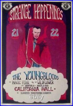 YOUNGBLOODS DR. STRANGE HAPPENINGS 1967 vintage concert posterl GREG IRONS 14x20